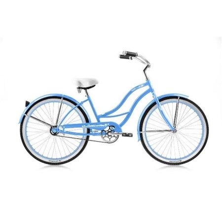 MICARGI Micargi TAHITI-F-BBL 26 in. Tahiti Womens Beach Cruiser Bicycle; Baby Blue & Baby Blue TAHITI-F-BBL